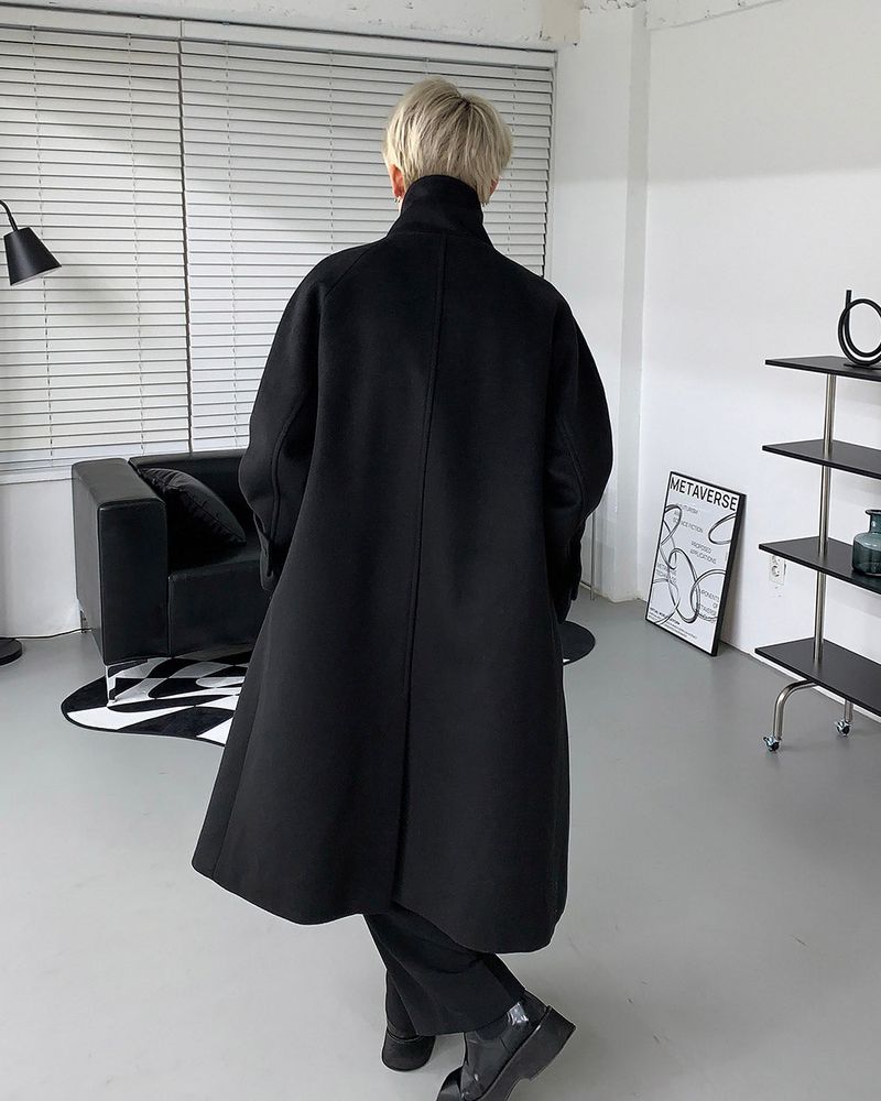 SI High-Neck Long Coat (2 colors)