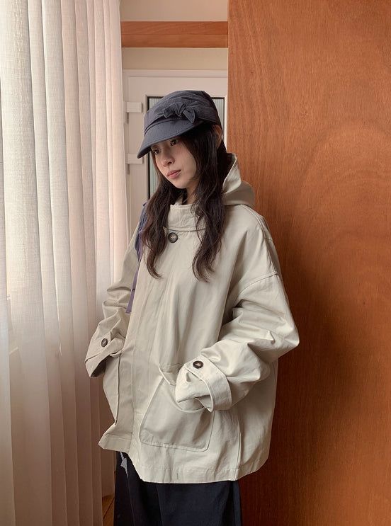 BAON（バオン）の「Auburn High-Neck Cotton Hood Bomber Jacket（Jackets/Outerwear）」