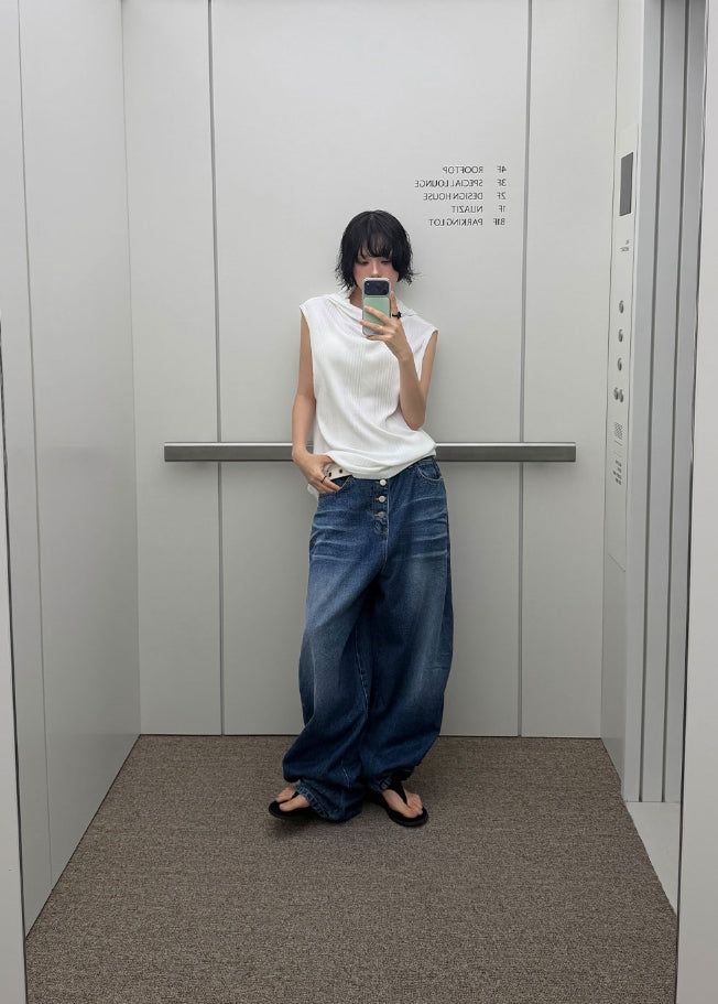 (unisex) 4-BUTTON BALLOON DENIM