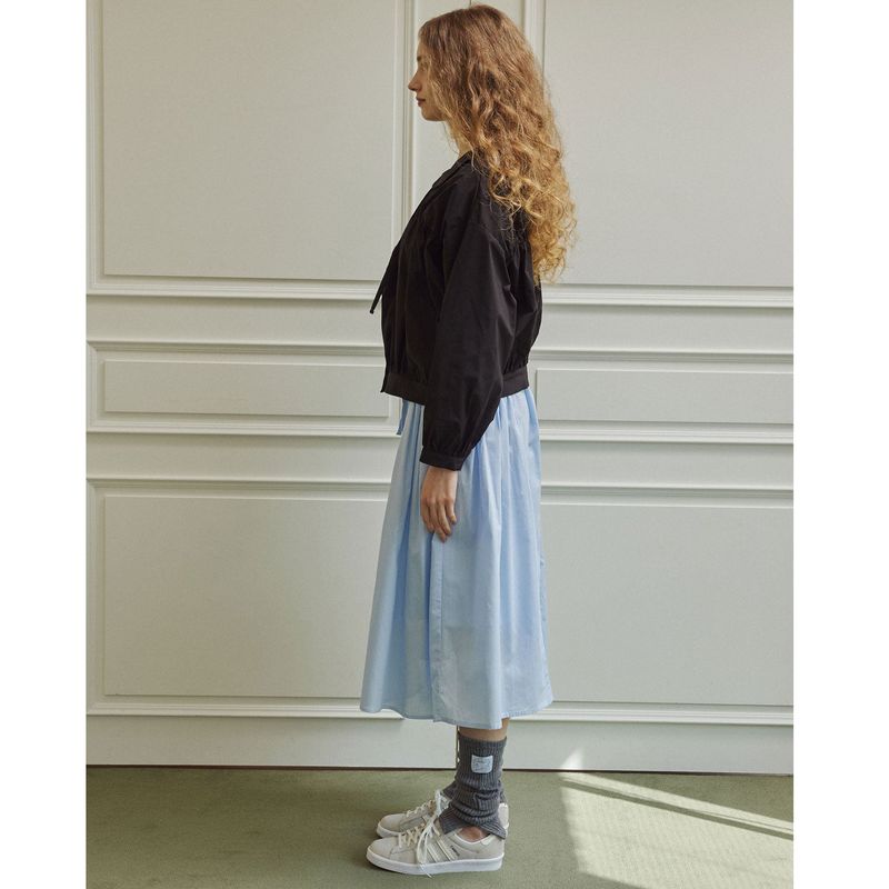 Loving shirring windbreaker jumper (black)