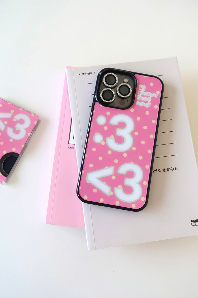 [MADE] Number 3 emoji case (Pink drink) (magsafe) 