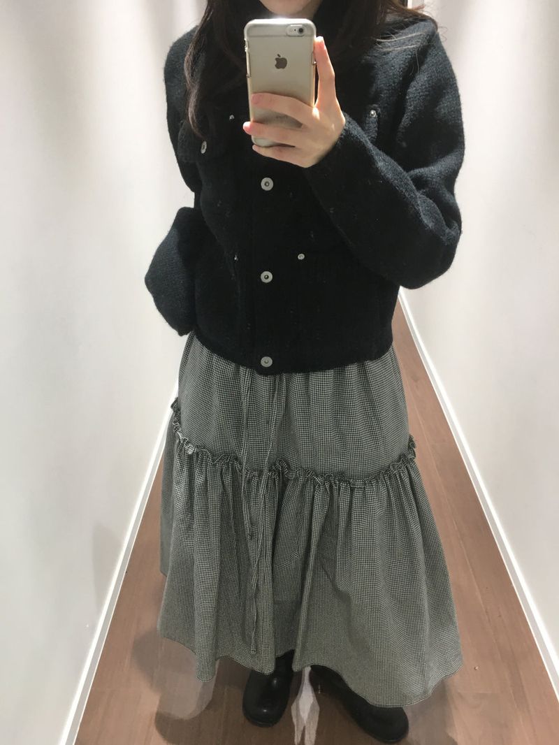 Romantic check frill skirt (2color)