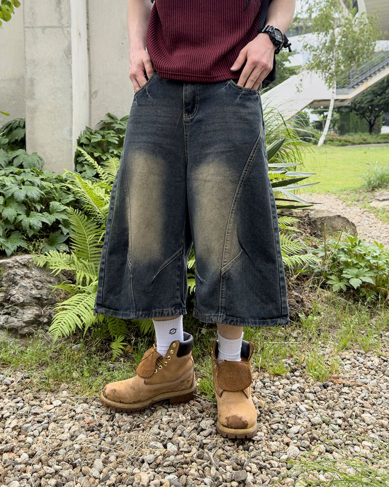 JIIGEUM(ジグム)の「Rond Curved Washed Bermuda Denim(Pants)」