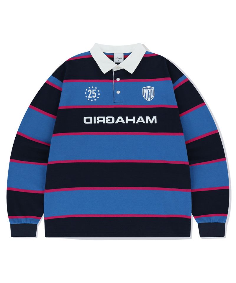 mahagrid（マハグリッド）の「STRIPE RUGBY SHIRT（Tops）」