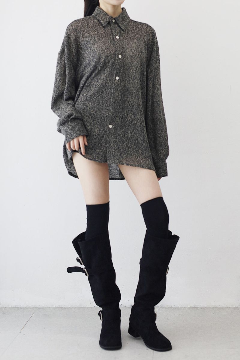 (Unisex) ブレットオーバーサイズニットシャツ