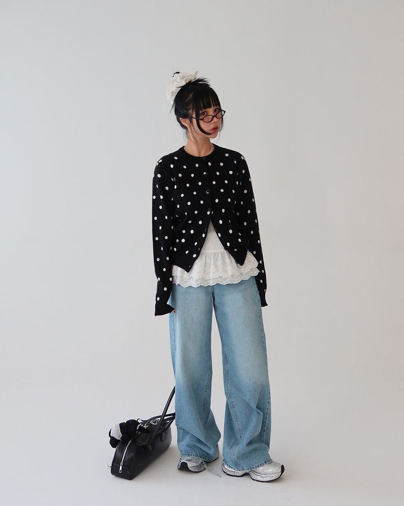 Dot dot basic cardigan