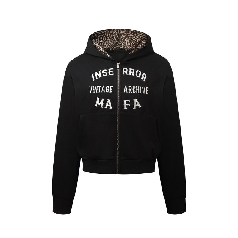 Cozy&Kitsch(コージーアンドキッチ)の「Lettering Leopard Hoodie Zip-up 233133358(Jackets/Outerwear)」