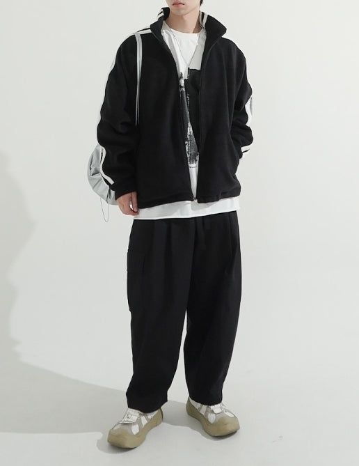 Side Track Over-fit Fleece zip-up Jacket