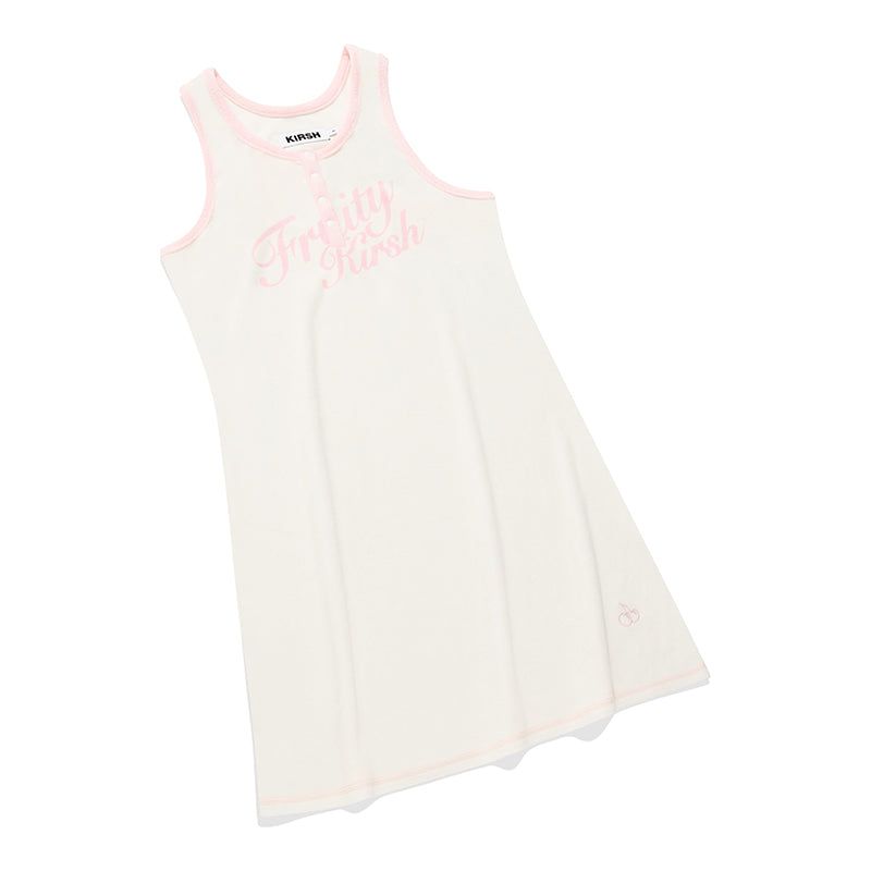 CHERRY SLEEVELESS TERRY DRESS [IVORY]