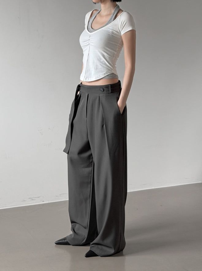Bandell Strap Pintuck Slacks