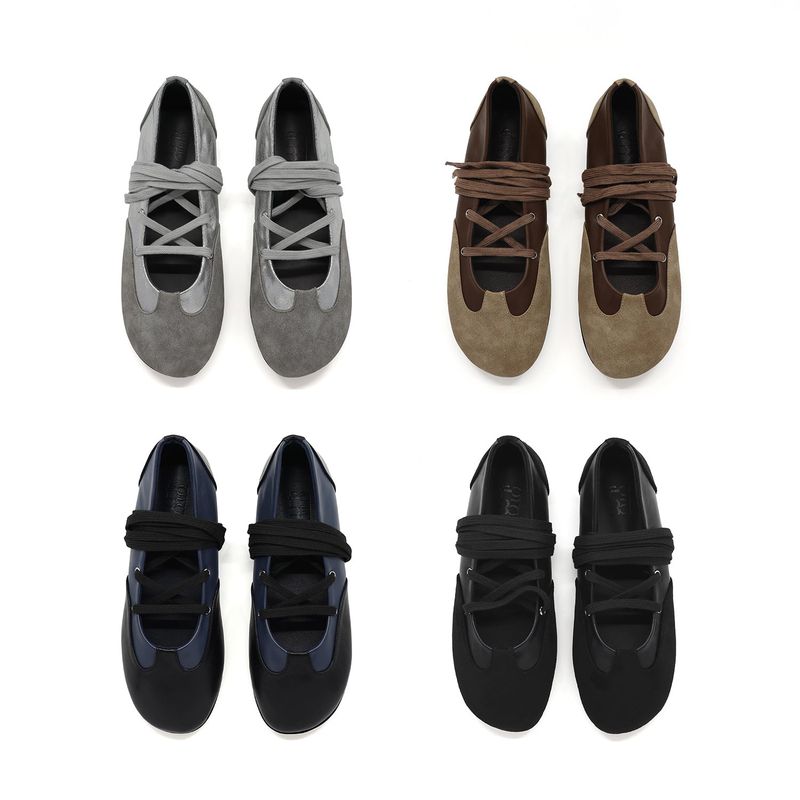 Tender 0003. Combi Lace-Up Flats - 3colors