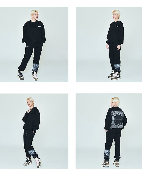paisley sweattop black