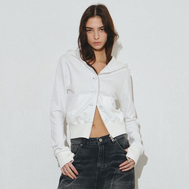 MIDNIGHT MOVE（ミッドナイトムーブ）の「bt hood zip up (white)（Tops）」
