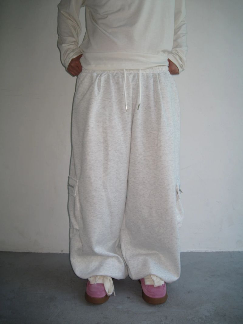 [UNISEX] Zipper Cargo Wide Sweatpants (2 Colors)