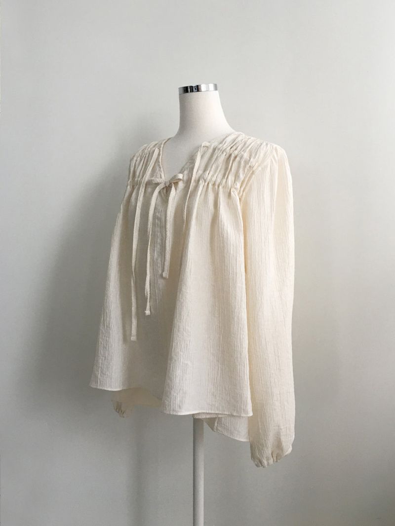 Robe shirring loose blouse