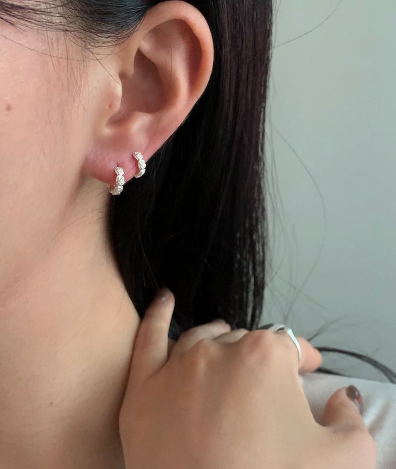  (silver925) ミニローズワンタッチピアス *silver