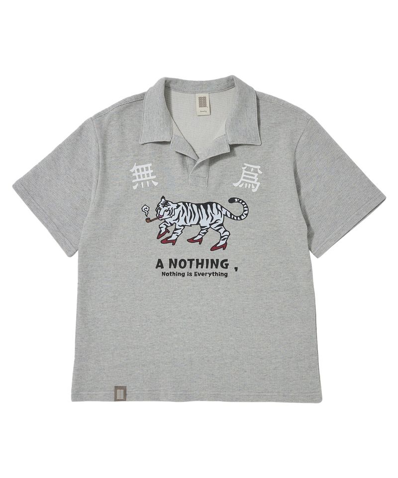 MU-WI PIN-KNIT 1/2 COLLAR-TEE (Gray)