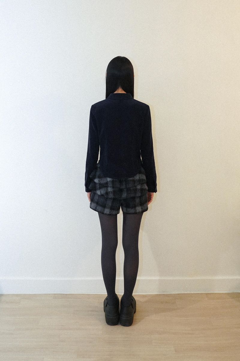 CHECK FRILL SHORT PANTS