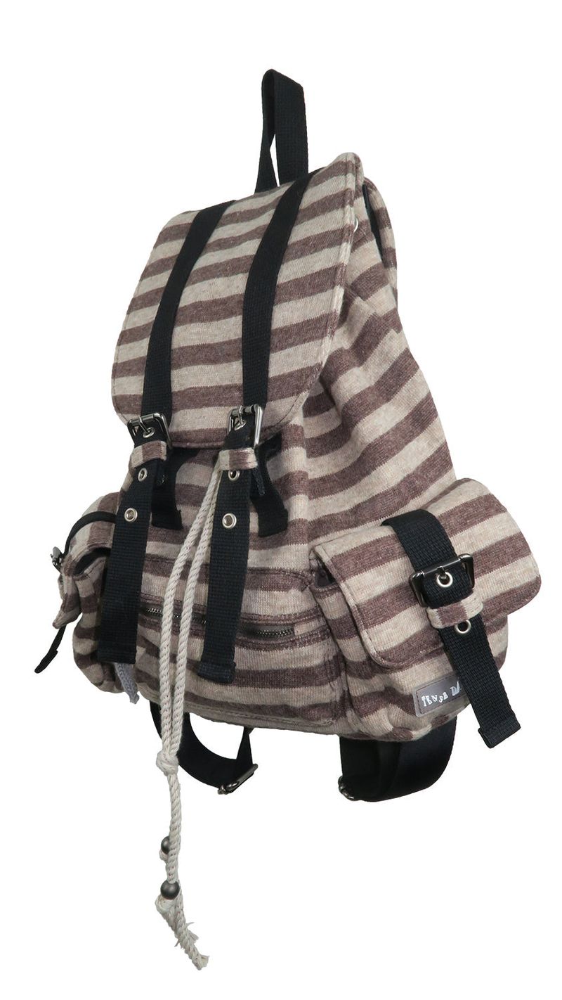 Wool stripe backpack_brown