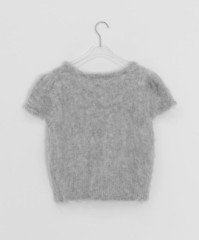 Sbit Round Hairy Short Sleeve Knit