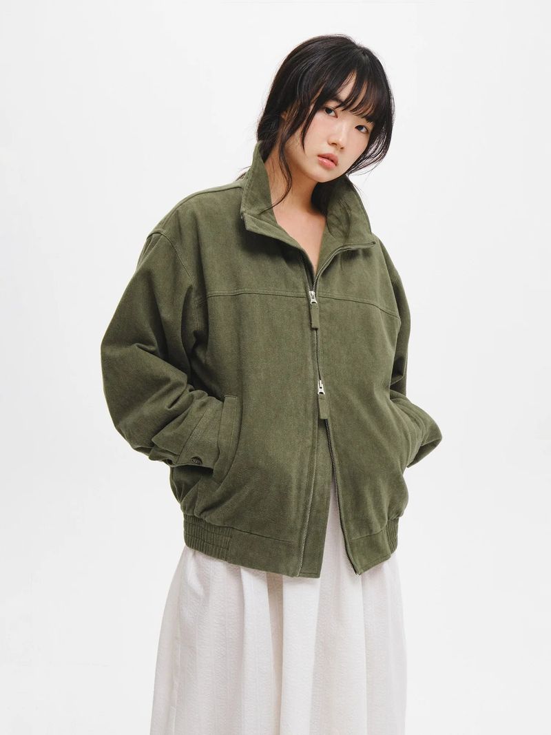 VINTAGE WASHED COTTON BLOUSON JUMPER