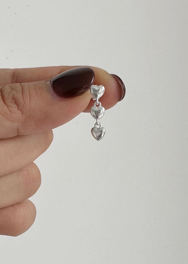 tiny heart drop earring