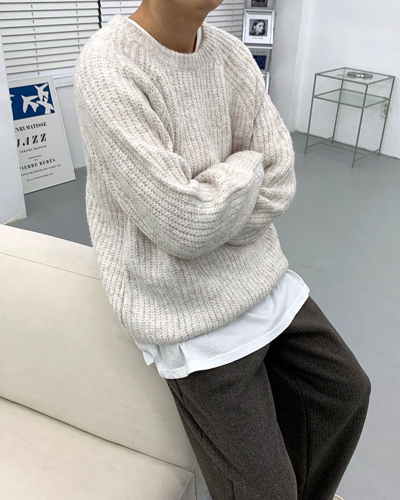 ブラッシュウールラグランニット
