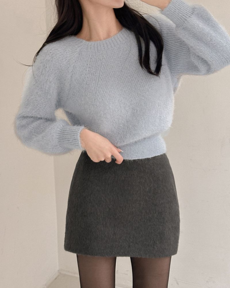 Hairy Wool Mini Skirt