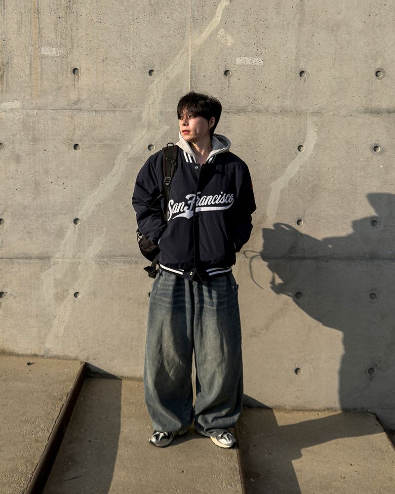 Sanver Lettering Varsity Padding Jumper