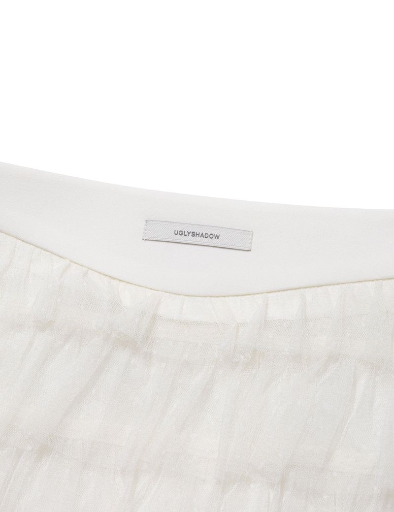 DOT MESH CANCAN SKIRT(IVORY)