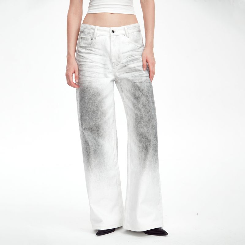 spray paint straight-leg jeans