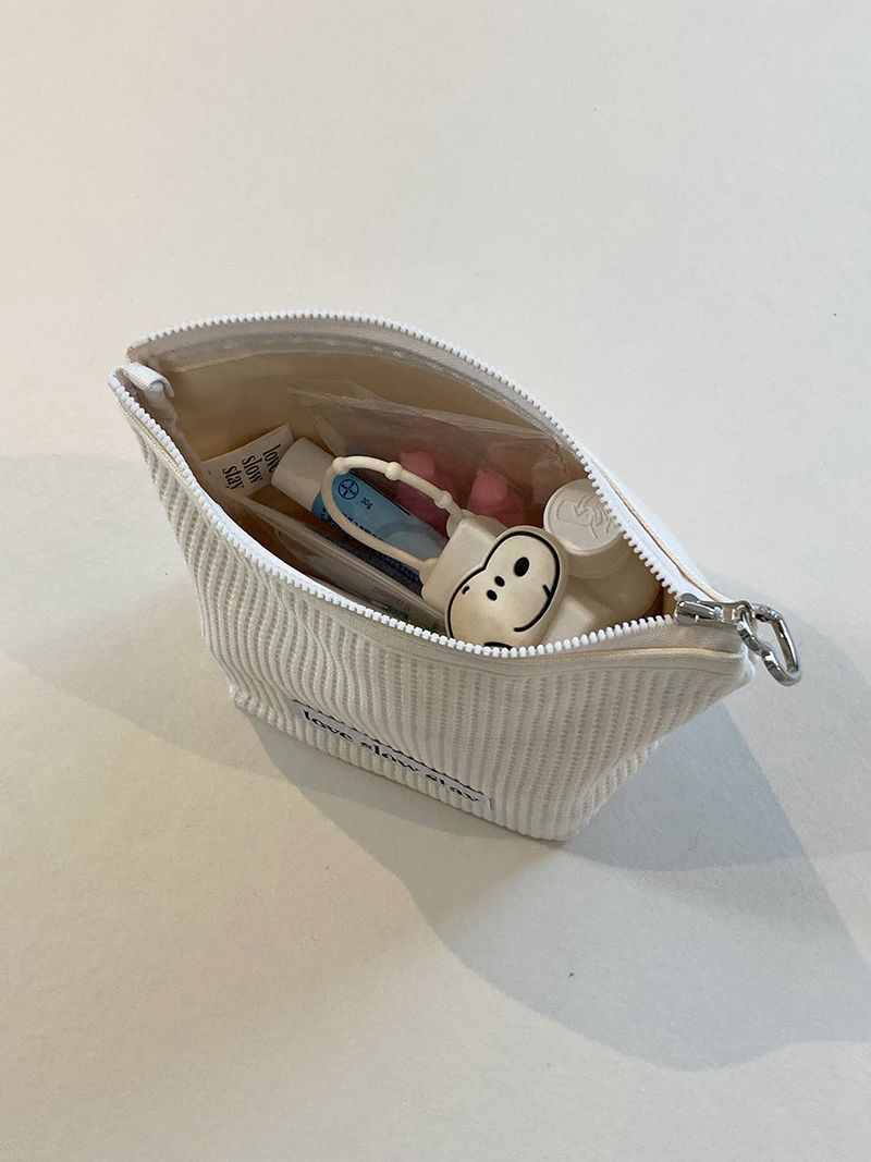 lss basic pouch (L size) _ waffle ivory