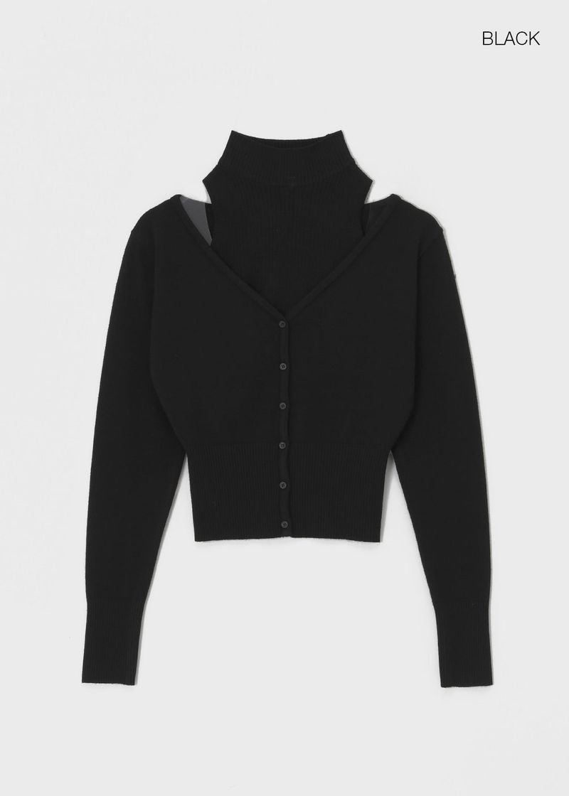 [MADE] PET SET - Knitwear cardigan, turtleneck