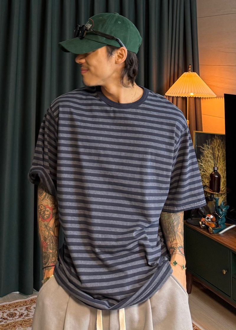 virstyle(ビルスタイル)の「Pigmented Dangara Stripe Short Sleeve 3COLOR(Tops)」
