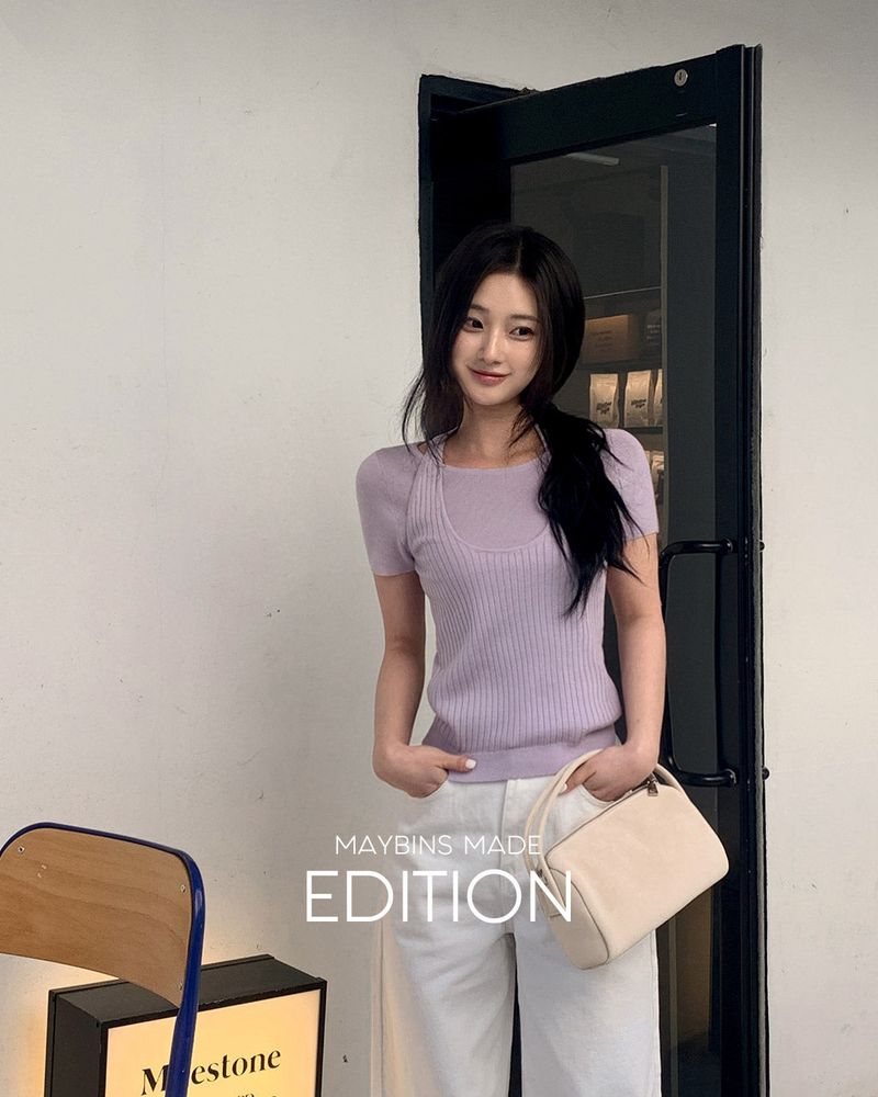 [MADE] Myun layered short‑sleeve knit