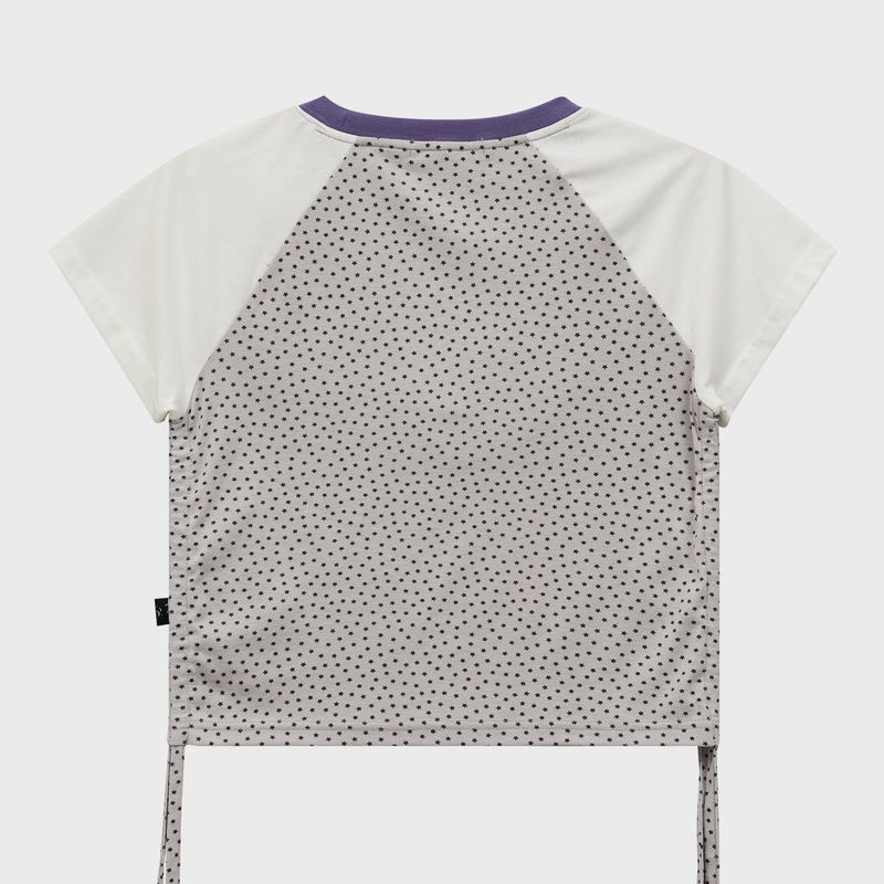 Star Dot Shirring Half Sleeve T-shirt