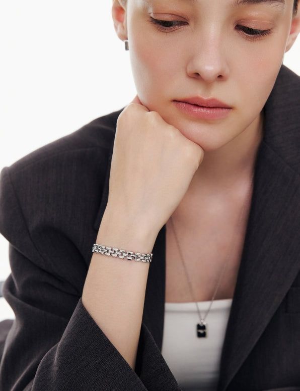 hyeres lor（イエール・ロール）の「26SS★ [Premium Plating] H-Link AB(W) Chain Bracelet M（Accessories）」