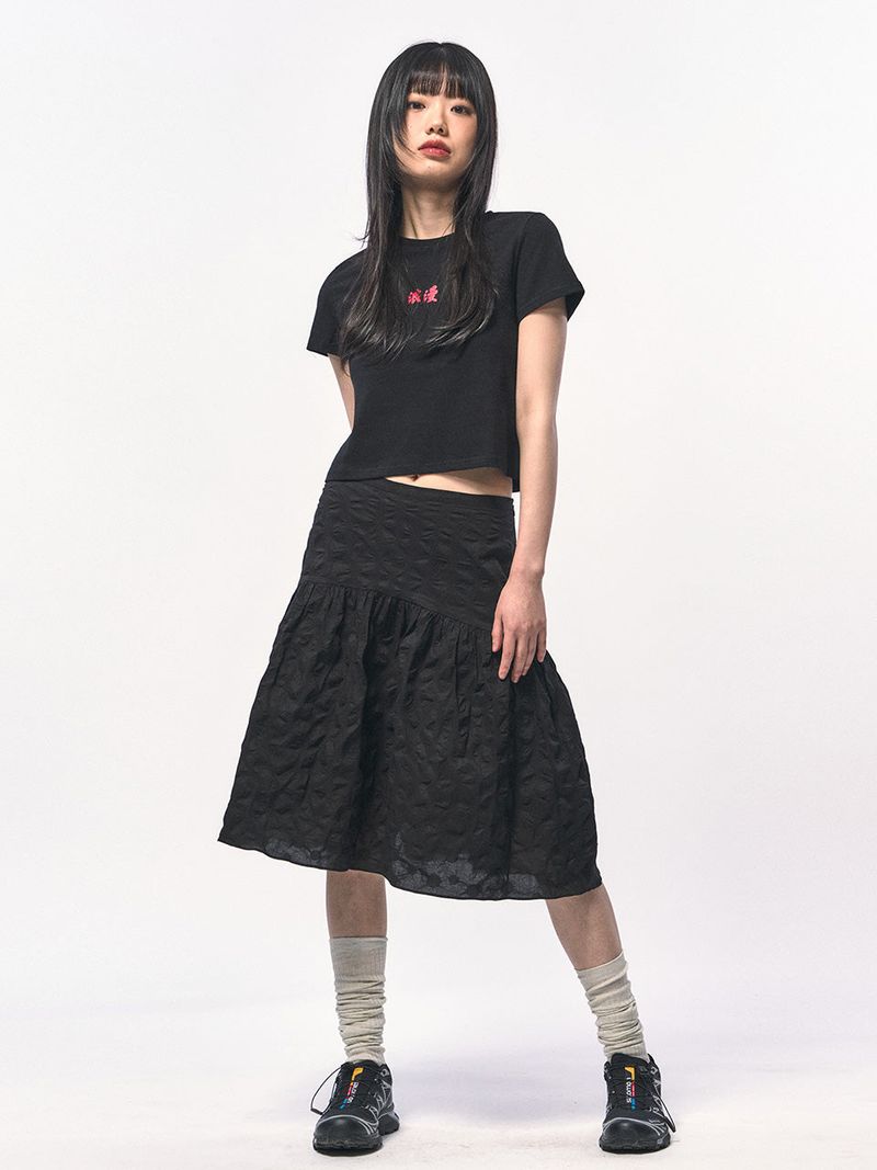 ROMANCE CROP T-SHIRT BLACK