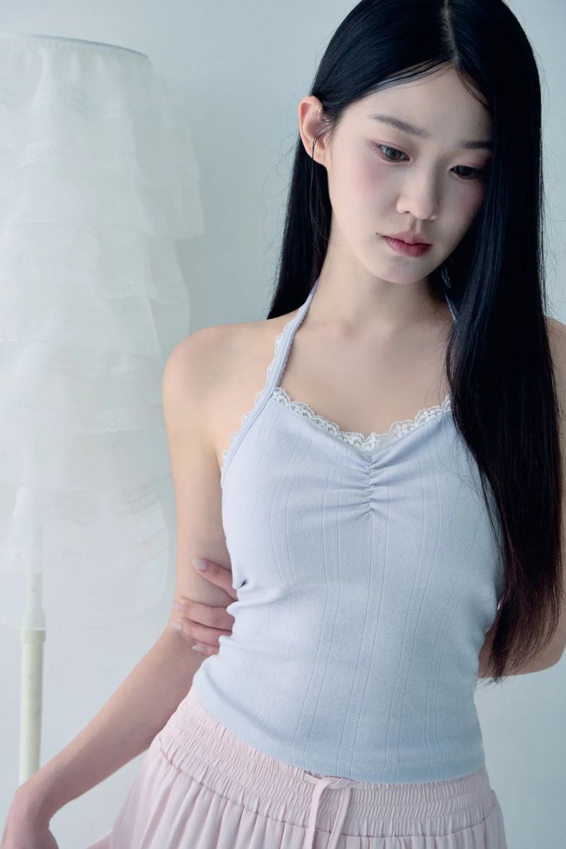 Luna halter top (Ash lilac)