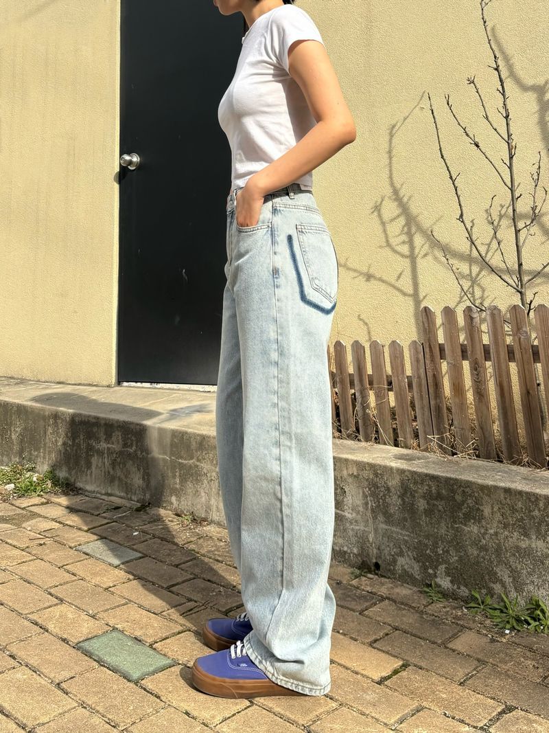 CLASSIC LOOK SEMI WIDE DENIM PANTS code 18101