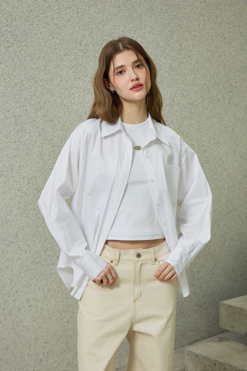 BRIGHT OVERSIZED SHIRT / WHITE