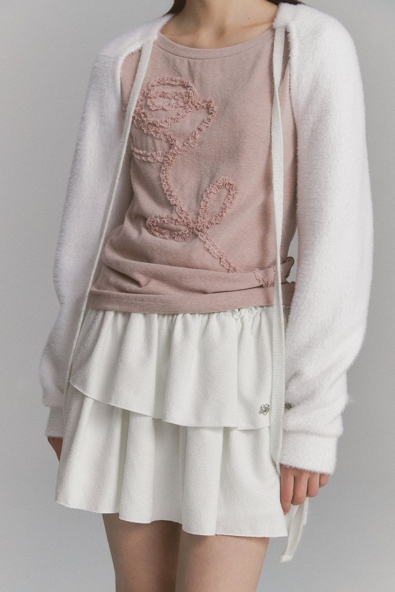 Lace Rose Long Sleeve Pink