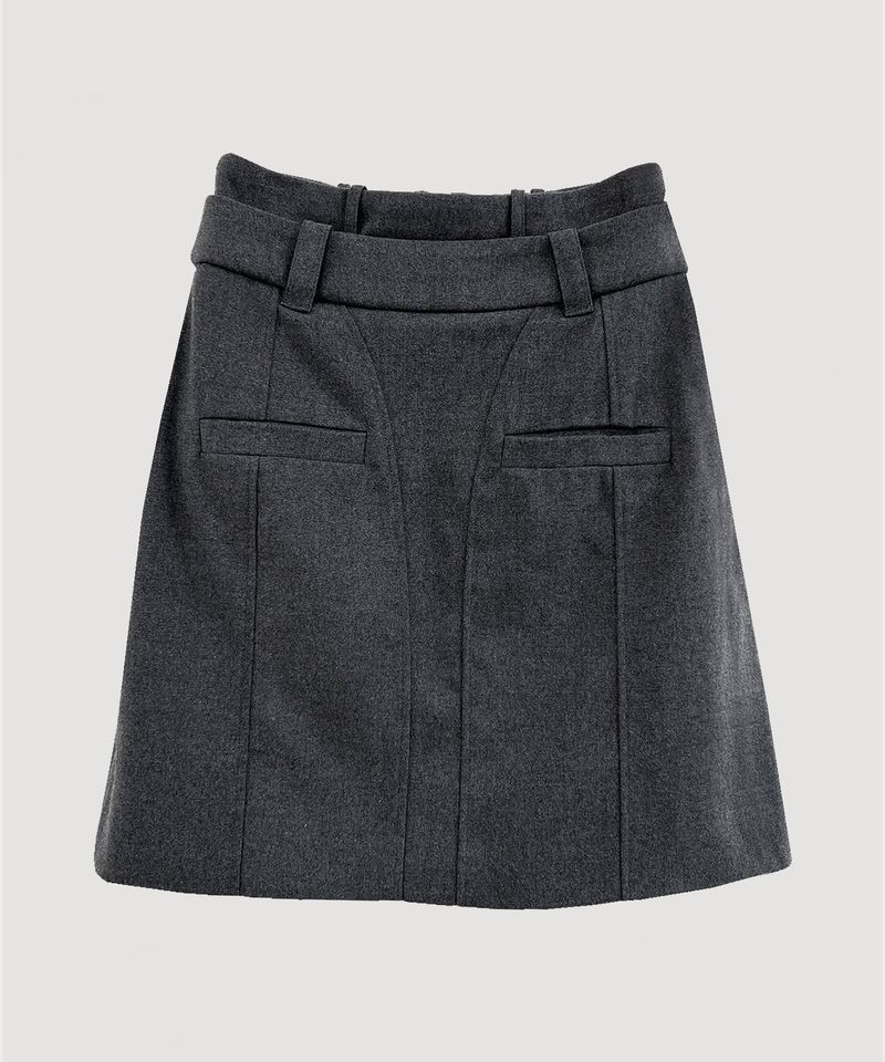  FUR BELT MIDI SKIRT