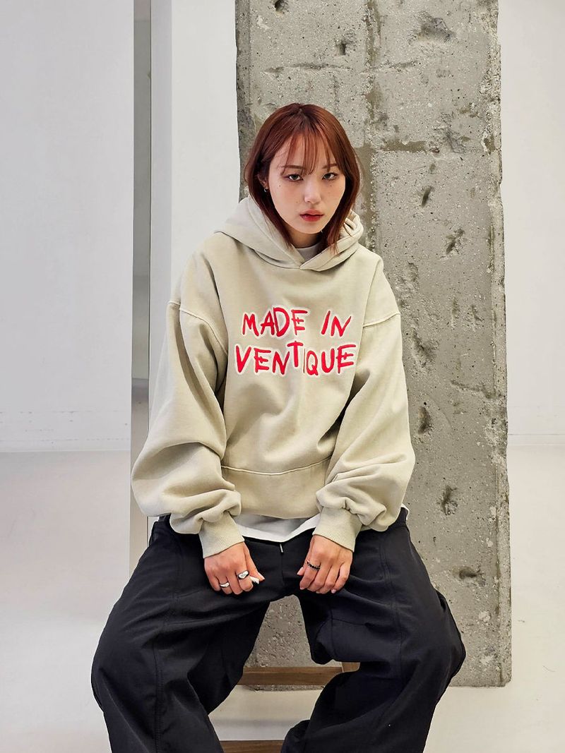 VENTIQUE Pigmate fluff Hoodie 3color