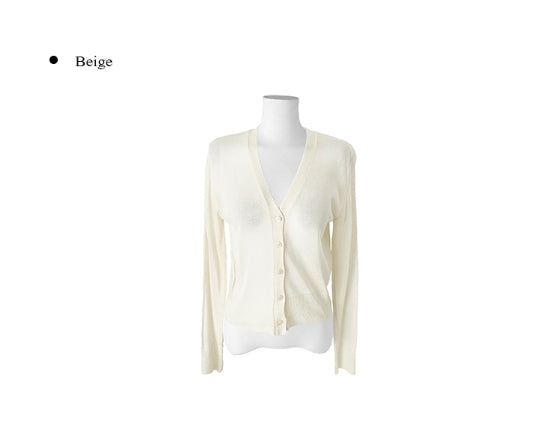 Saku Ribbed See-Through Knit Cardigan