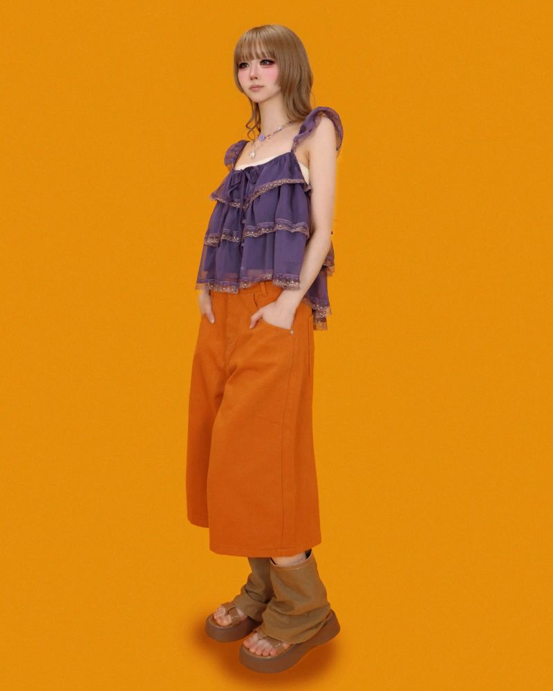 tok!tok! orange bermuda pants