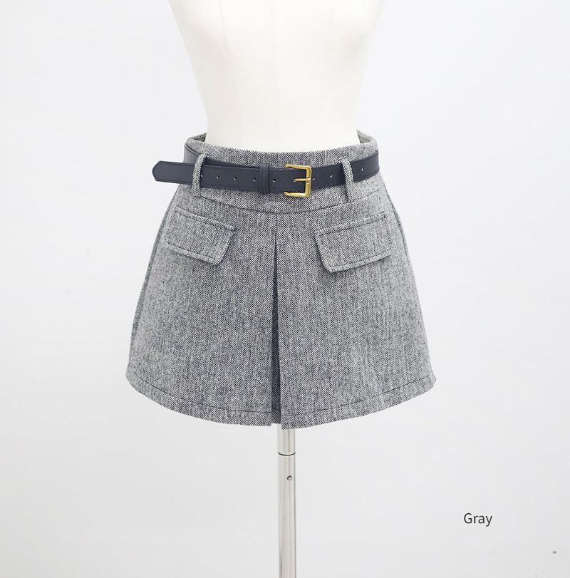 Tully Wool Blend Shorts (Belt Set)