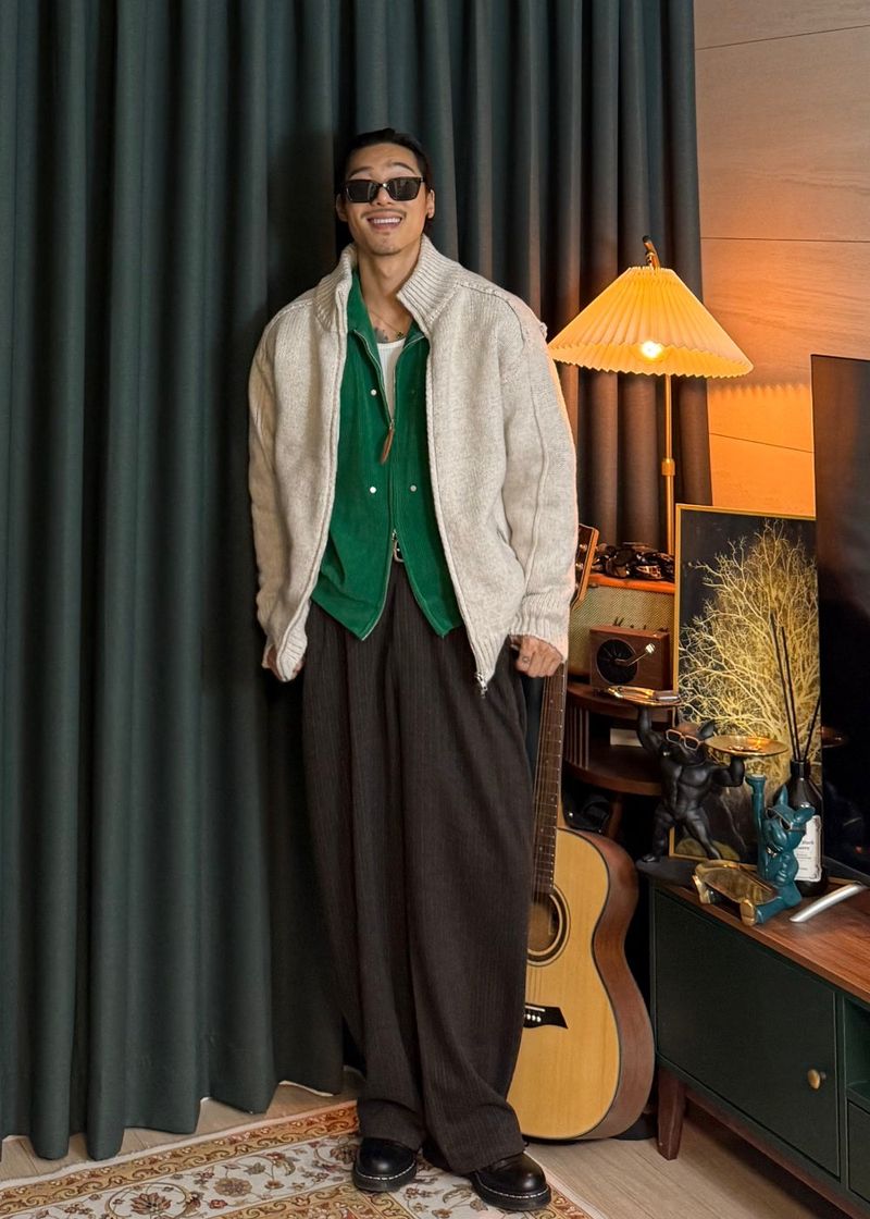 Winter Wave Stripe Slacks 2COLOR