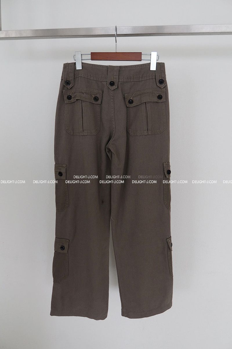 cargo straight wide long pants