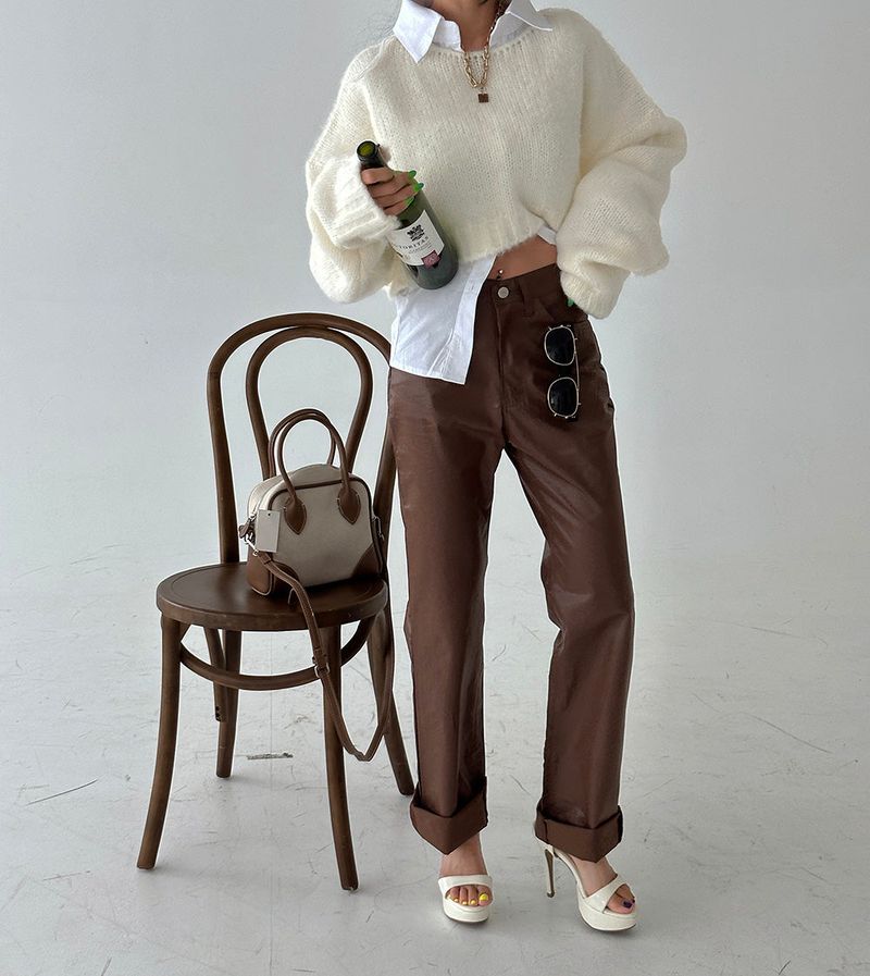 salt wool cropped knitwear